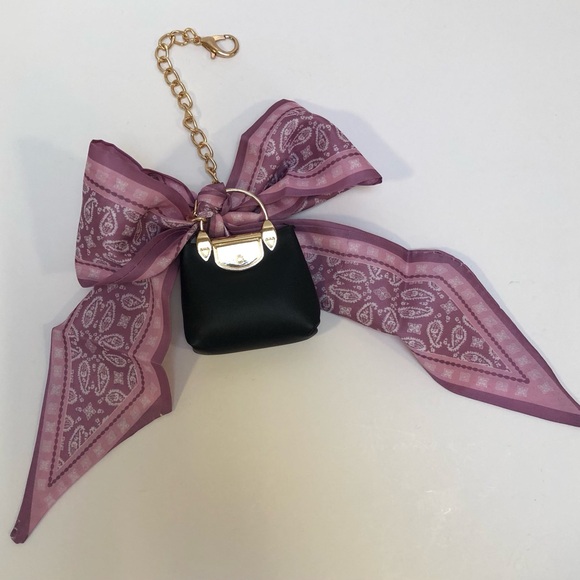 Keychain or Bag Charm Mini Purse & Twilly Bow NWOT - Picture 1 of 11